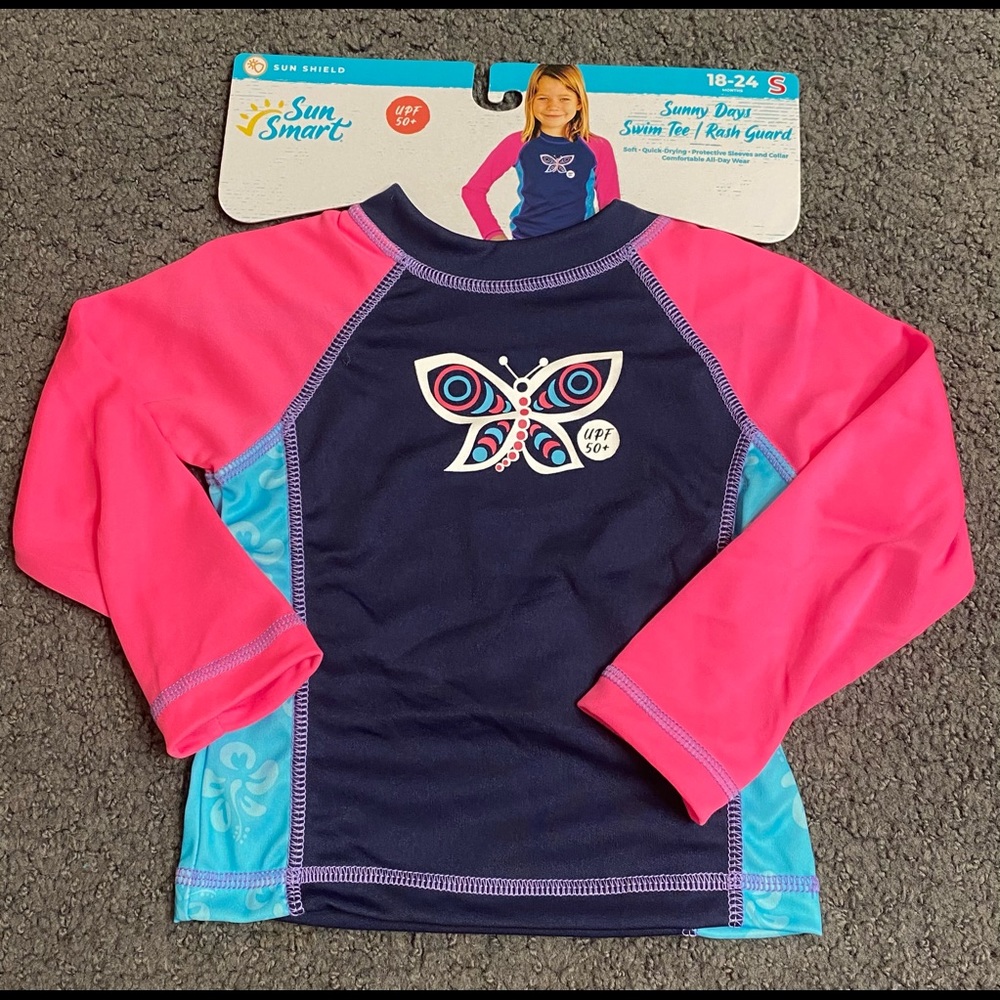 Baby Rash Guard S 18-24 Months Swim Tee Sun Smart UPF 50 Quick Dry